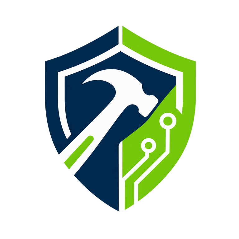 Cyber Safe Trades shield and hammer logo